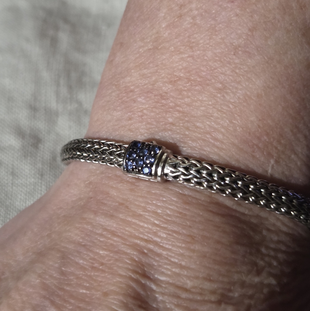 John Hardy Classic Chain Icon Bracelet, Blue Sapphire, SS, 5mm - Picture 12 of 12